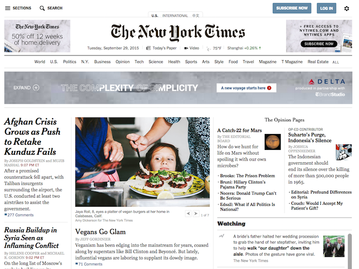 Little Jaya just owning the New York Times homepage lead.